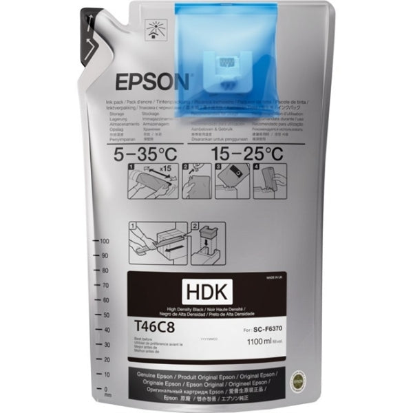 Epson UltraChrome DS HDK Black Ink 1.1 Liter for SureColor F6370, F9470, F9470H - T46C820-1 - Image Pro International