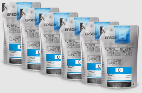 Epson UltraChrome Cyan Ink 1.1 Liter (6 Pack) for SureColor F6370, F9470, F9470H
