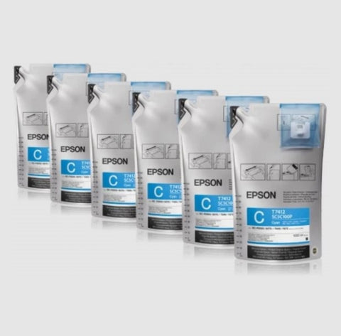 Epson T741 UltraChrome DS Cyan Ink Packs 6 x 1000 mL for SureColor F6070, F6200, F7070, F7170, F7200, F9200, F9370 - T741200 - Image Pro International
