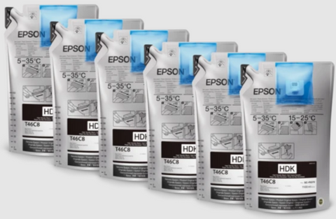 Epson UltraChrome DS HDK Black Ink 1.1 Liter (6 Pack) for SureColor F6370, F9470, F9470H