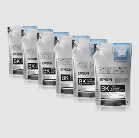 Epson UltraChrome DS Black Ink Packs 6 x 1000mL for SureColor F7170, F6070, F7070 - T741100