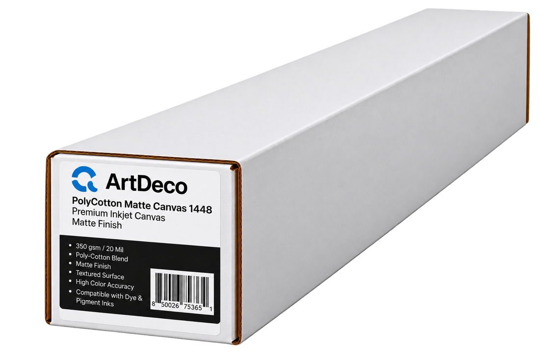 ArtDeco 22 Mil PolyCotton Water-Resistant Matte Canvas in 44"x50'