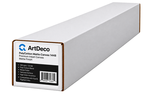 ArtDeco 22 Mil PolyCotton Water-Resistant Matte Canvas in 44"x50'