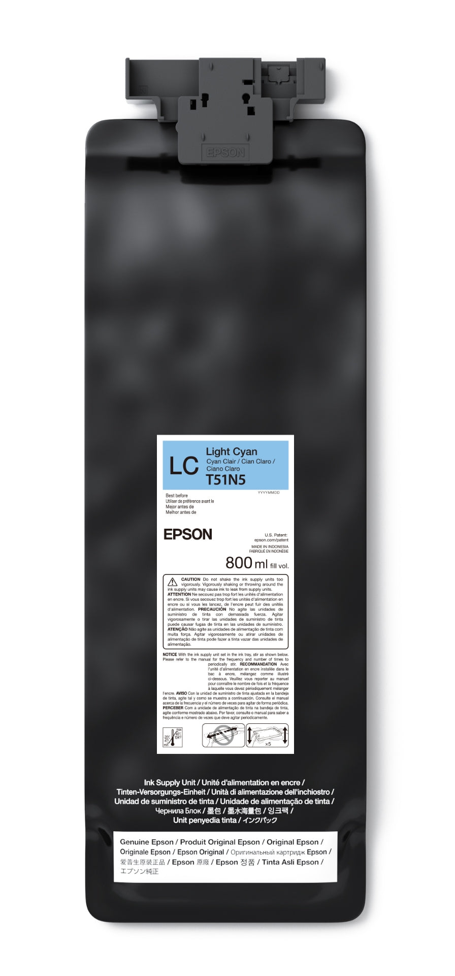 Epson T51N420, 800 mL Light Cyan ink pack UltraChrome GS3 Eco-Solvent for SureColor S7170, S8170, S9170 - Image Pro International
