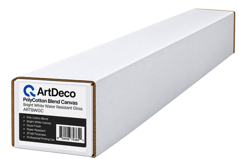 ArtDeco 22 Mil PolyCotton Blend Bright White Water Resistant Gloss Canvas in 17"x50'