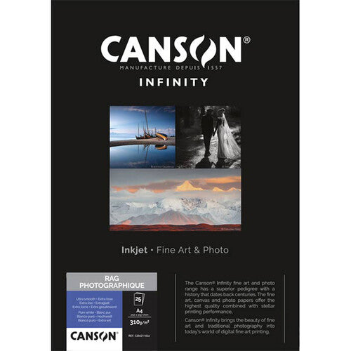 Canson Infinity Rag Photographique II Paper (210 gsm, 8.5 x 11", 25 Sheets)