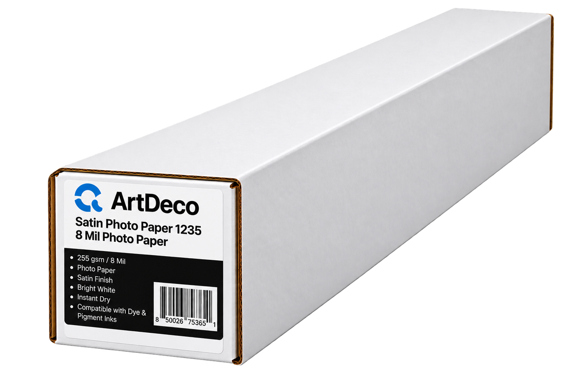 ArtDeco 8 Mil Universal Satin Photo Paper Roll, 2'' Core in 42" x 100'