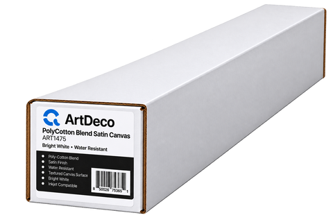 ArtDeco 21 Mil PolyCotton Blend Bright White Water Resistant Satin Canvas in 17"x50'