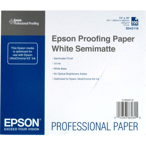 Epson Proofing Paper White Semimatte (13 x 19", 100 Sheets) - Image Pro International