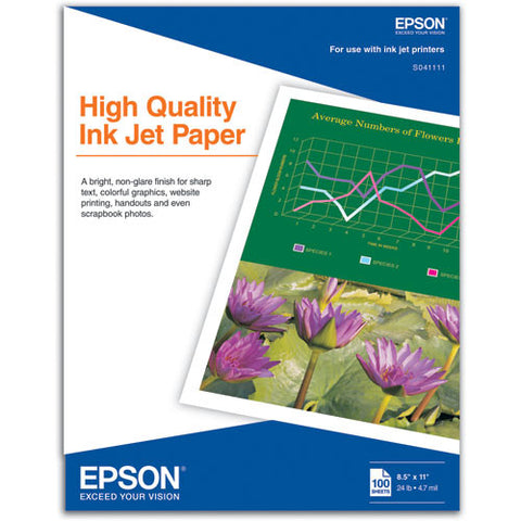 Epson High Quality Inkjet Paper (8.5 x 11", 100 Sheets) - Image Pro International