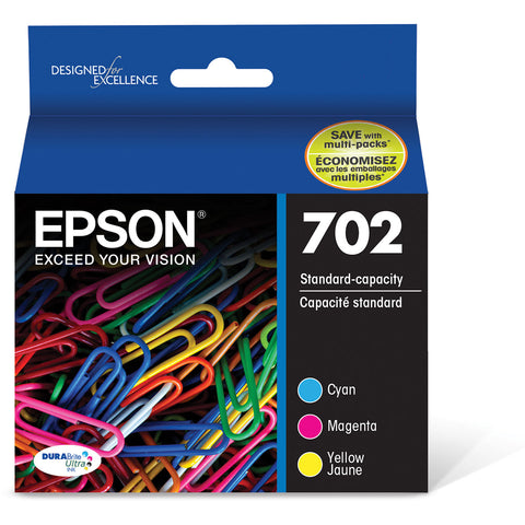 Epson 702 DURABrite Ultra Standard-Capacity Ink Cartridge Color Multi Pack with Sensormatic - Image Pro International