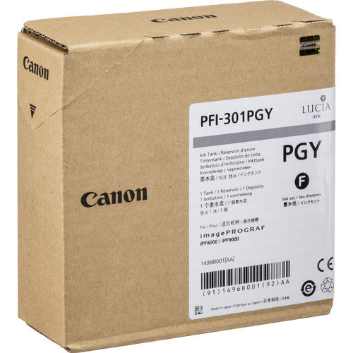 Canon PFI-301PGY Photo Gray Ink Tank (330mL) - Image Pro International