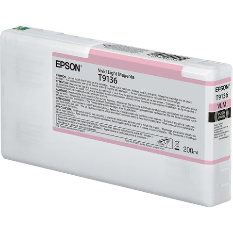 Epson T9136 UltraChrome HDX Vivid Light Magenta Ink Cartridge (200 mL) - Image Pro International